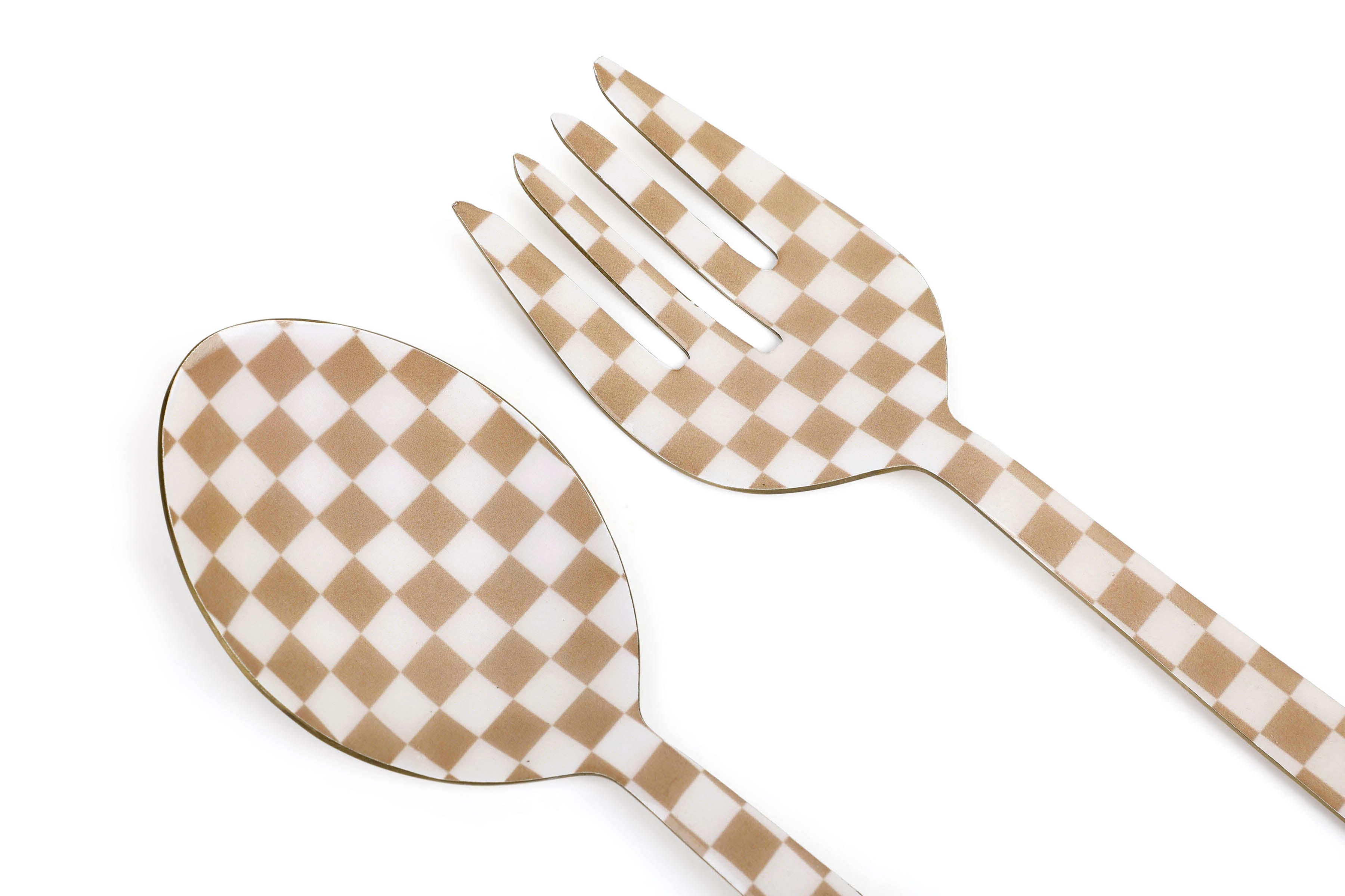 Peach Enamel Serving Spoons (Set of 2) - 11 x 2.5 Inches