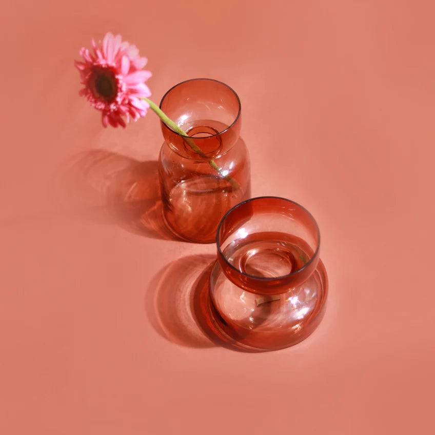 Slate Brown Handblown Glass vase Short ,5.90x5.90x 5.51Inch
