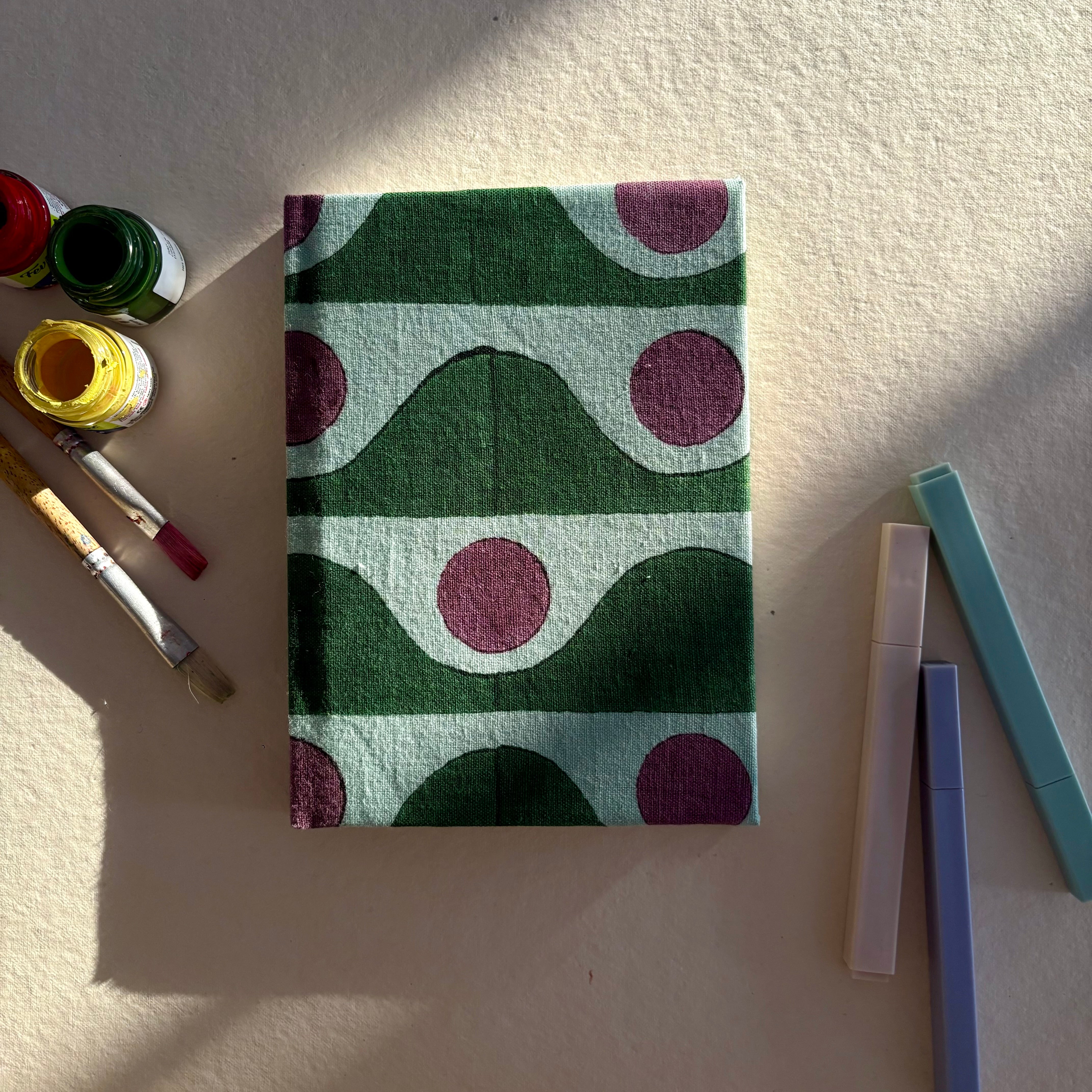 Handcrafted Sustainable Diary Journal Notebook , Green -A5 (Set of 2)