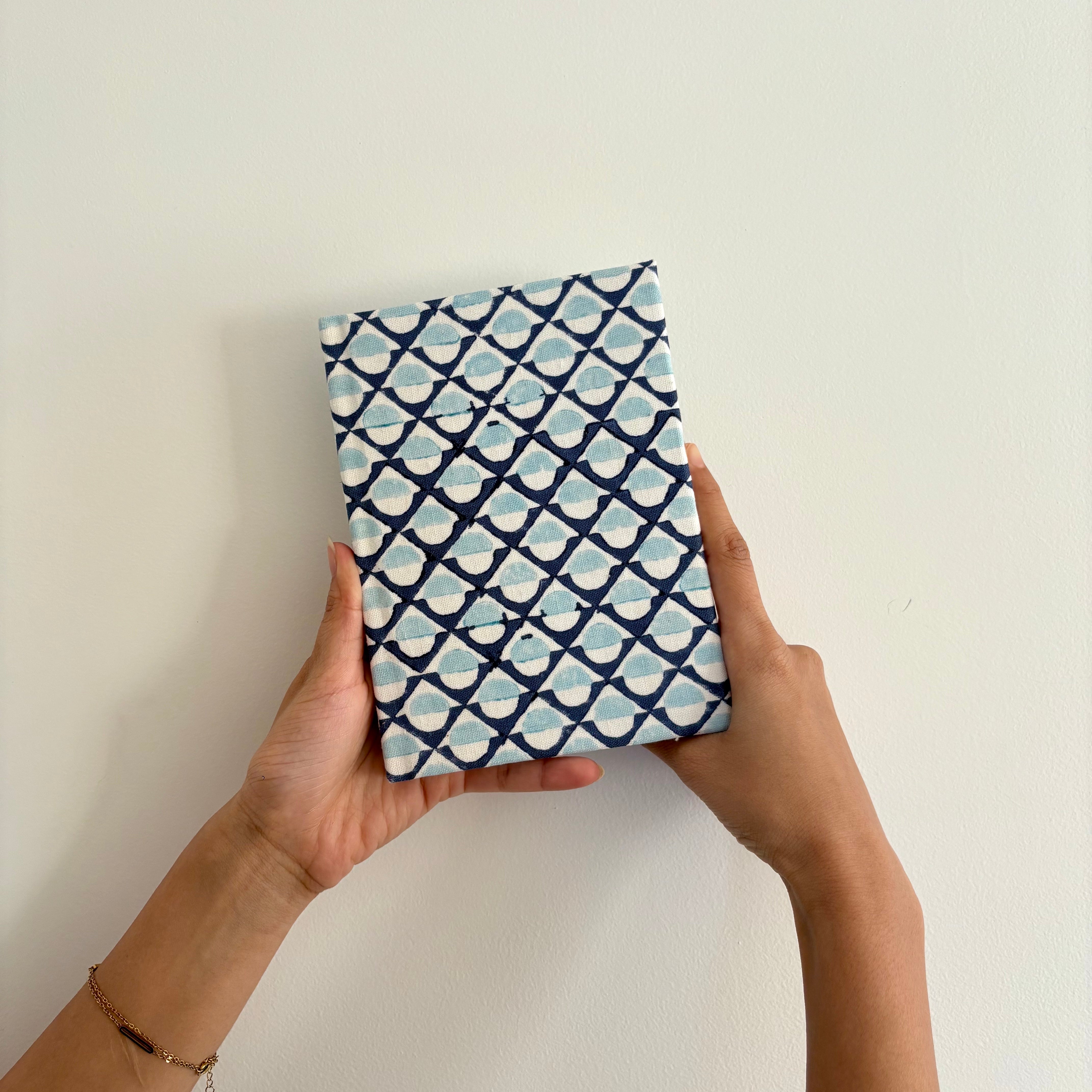 Handcrafted Sustainable Diary Journal Notebook , Blue Mosaic -A5 (Set of 2)