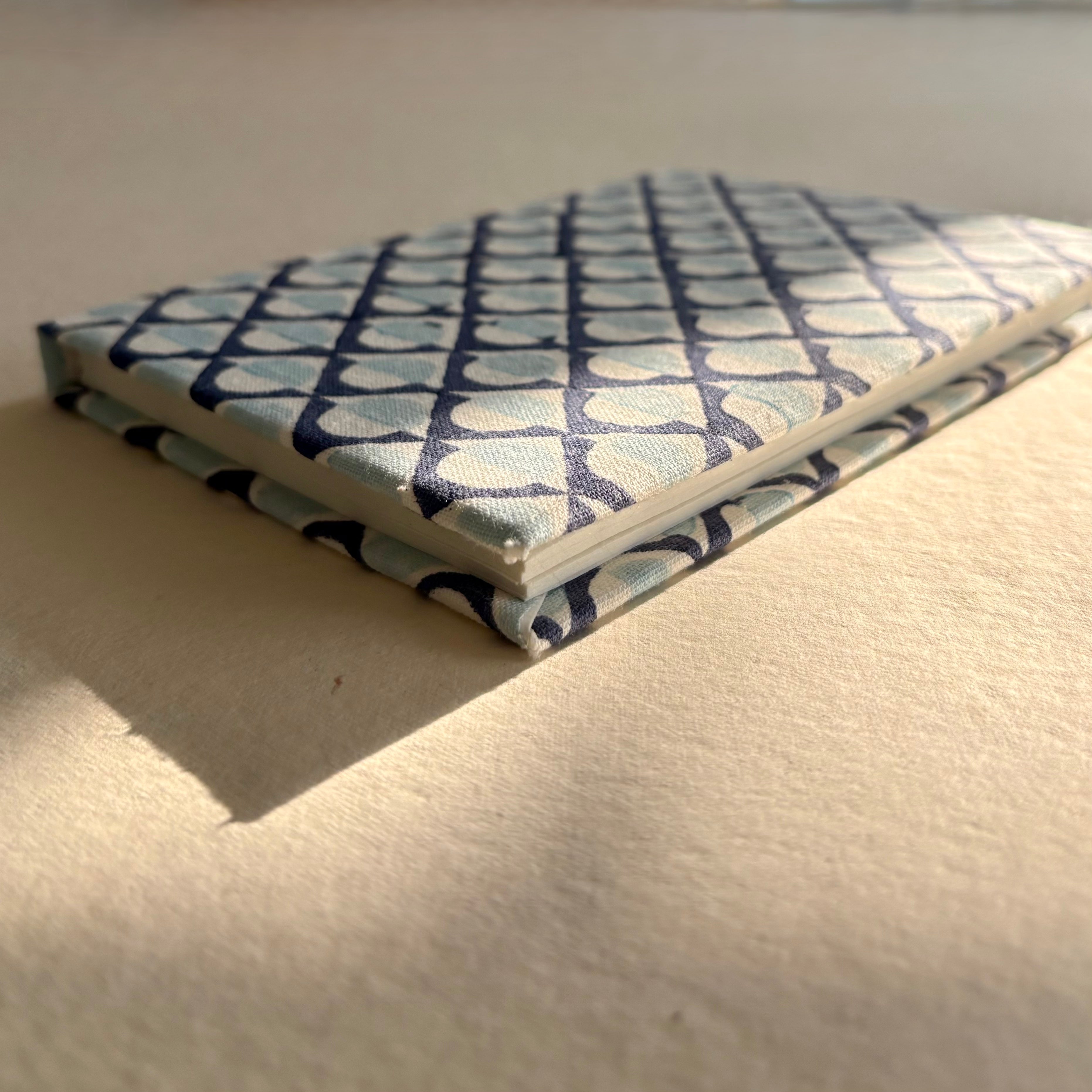 Handcrafted Sustainable Diary Journal Notebook , Blue Mosaic -A5 (Set of 2)