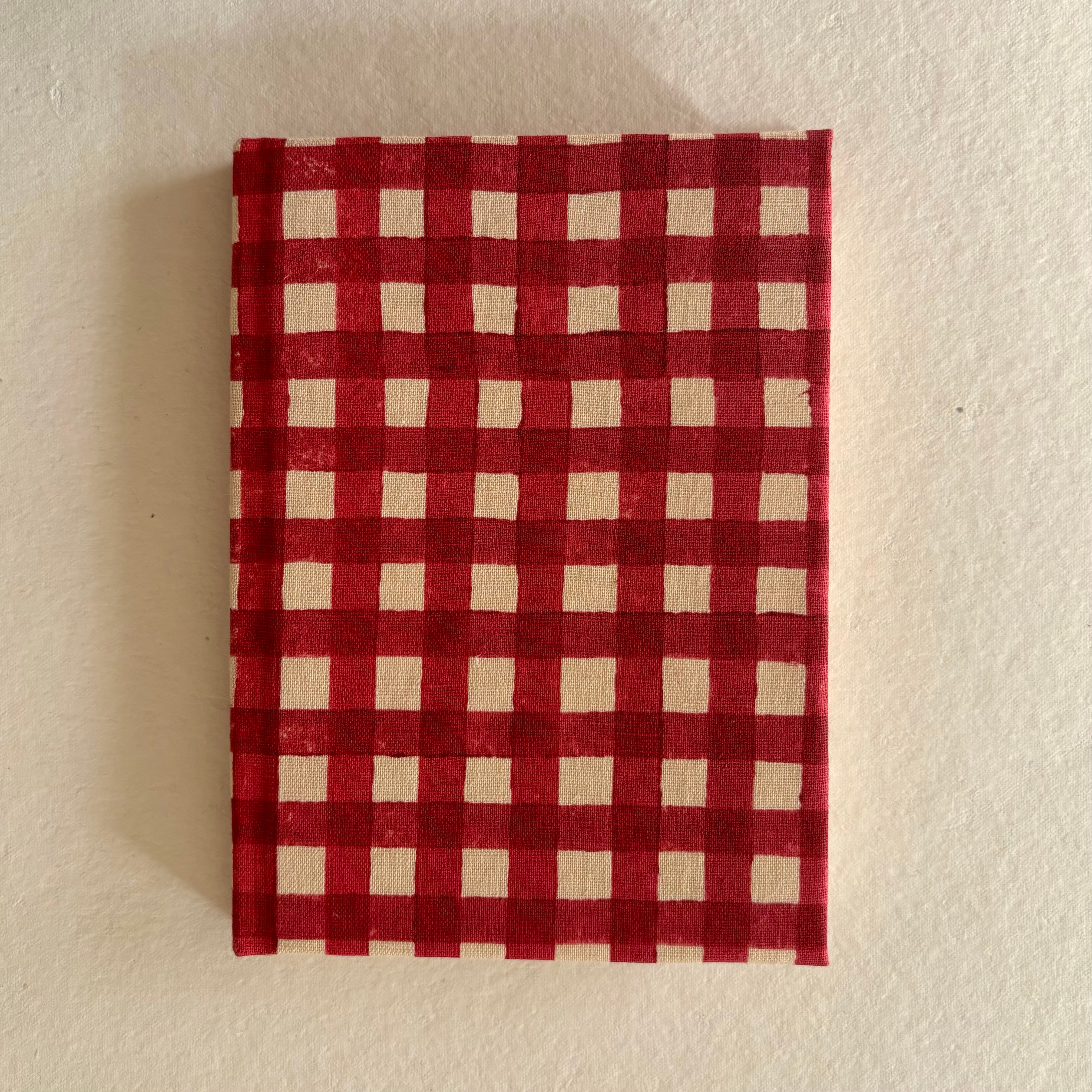 Handcrafted Sustainable Diary Journal Notebook , Red Checks -A5 (Set of 2)