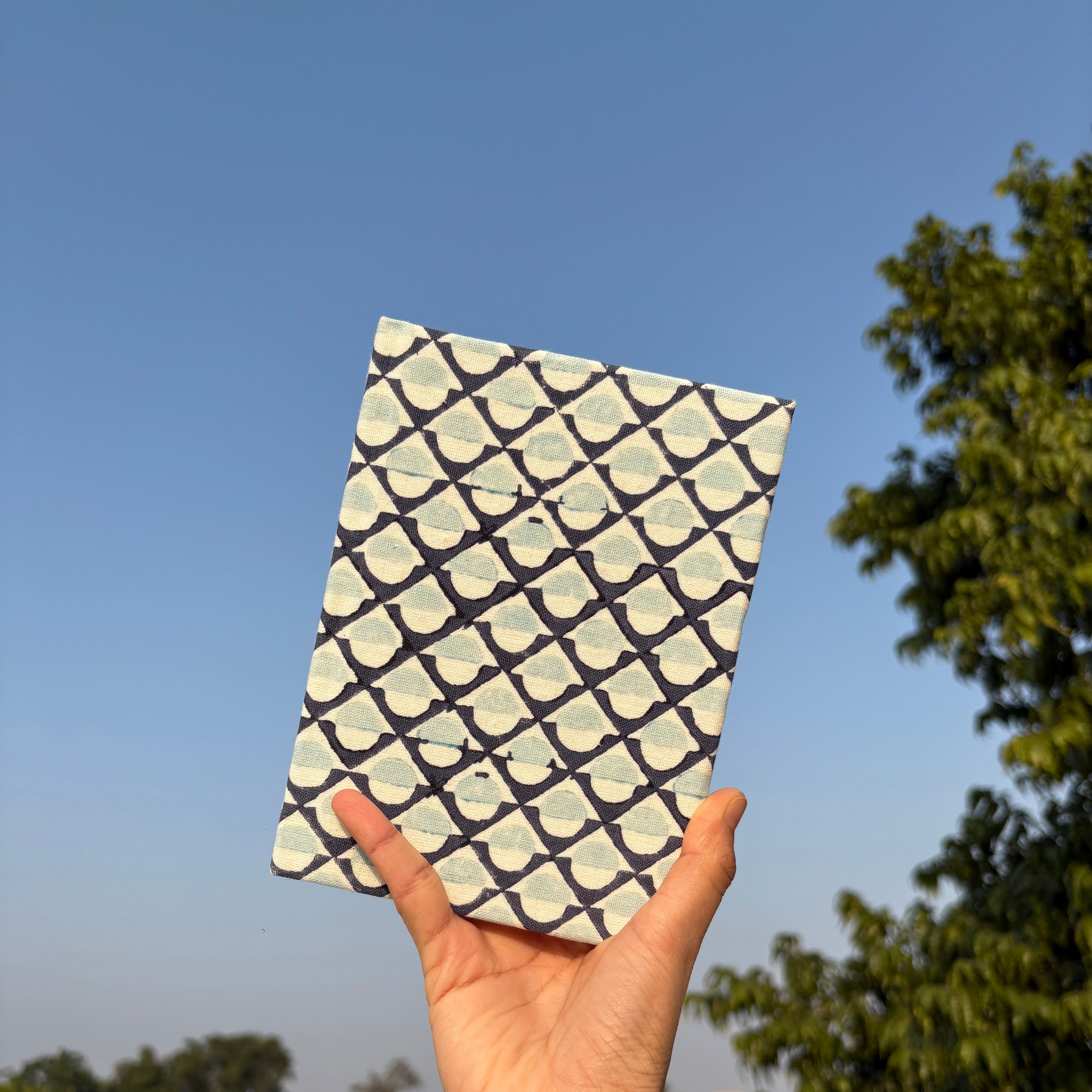 Handcrafted Sustainable Diary Journal Notebook , Blue Mosaic -A5 (Set of 2)