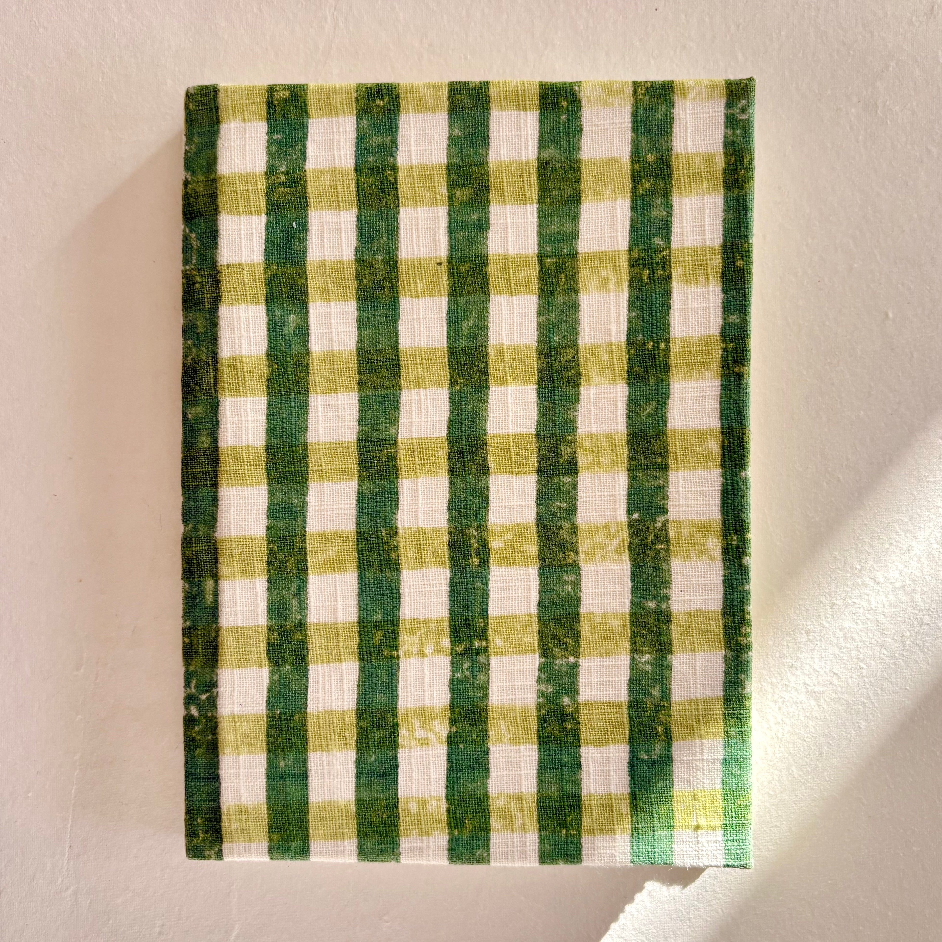 Handcrafted Sustainable Diary Journal Notebook , Green Checks - A5 (Set of 2)