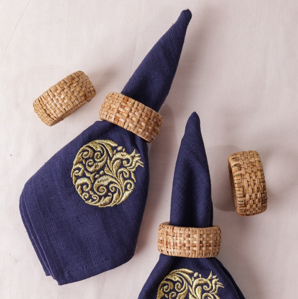 Rattan Napkin Ring, Dia 1.5 Inches (Set of 4)