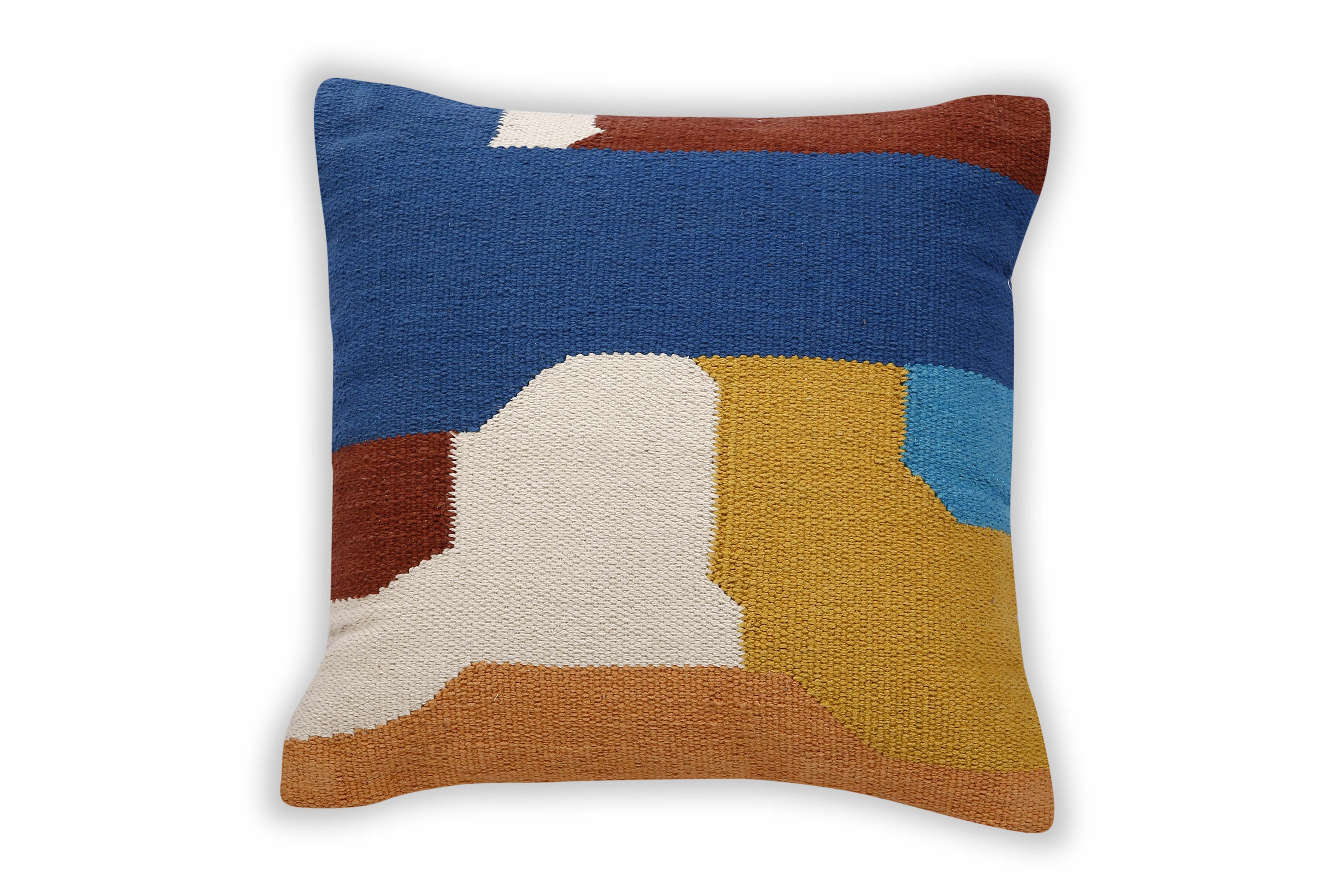 Ladakh Handcrafted Throw Pillow, Multi- 18x18 inch