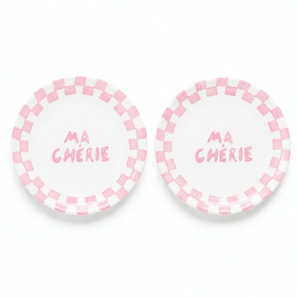 Ma Cherie Pink Snack Plate | 7 Inch (Set of 2)