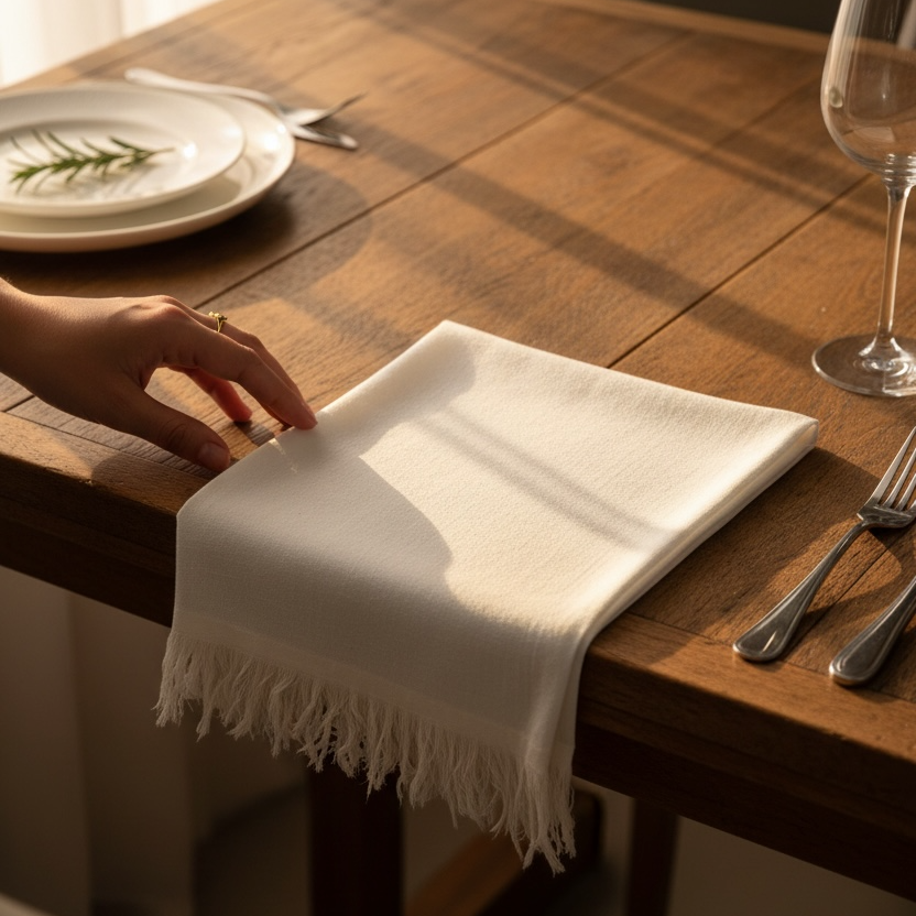 Handloom Cotton Nibble Napkin - 20x22 Inches (Set of 4)