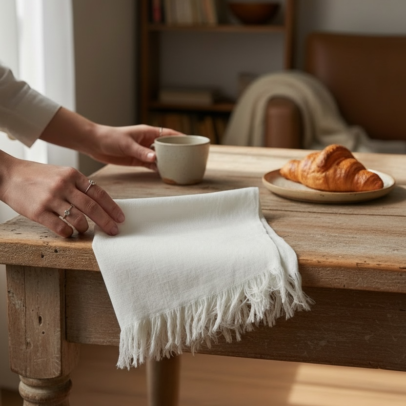 Handloom Cotton Nibble Napkin - 20x22 Inches (Set of 4)