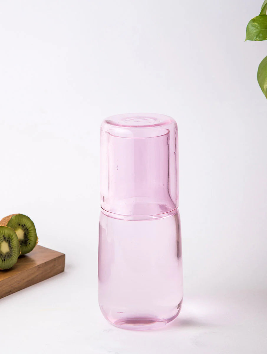 Handcrafted  Glass Carafe- Pink