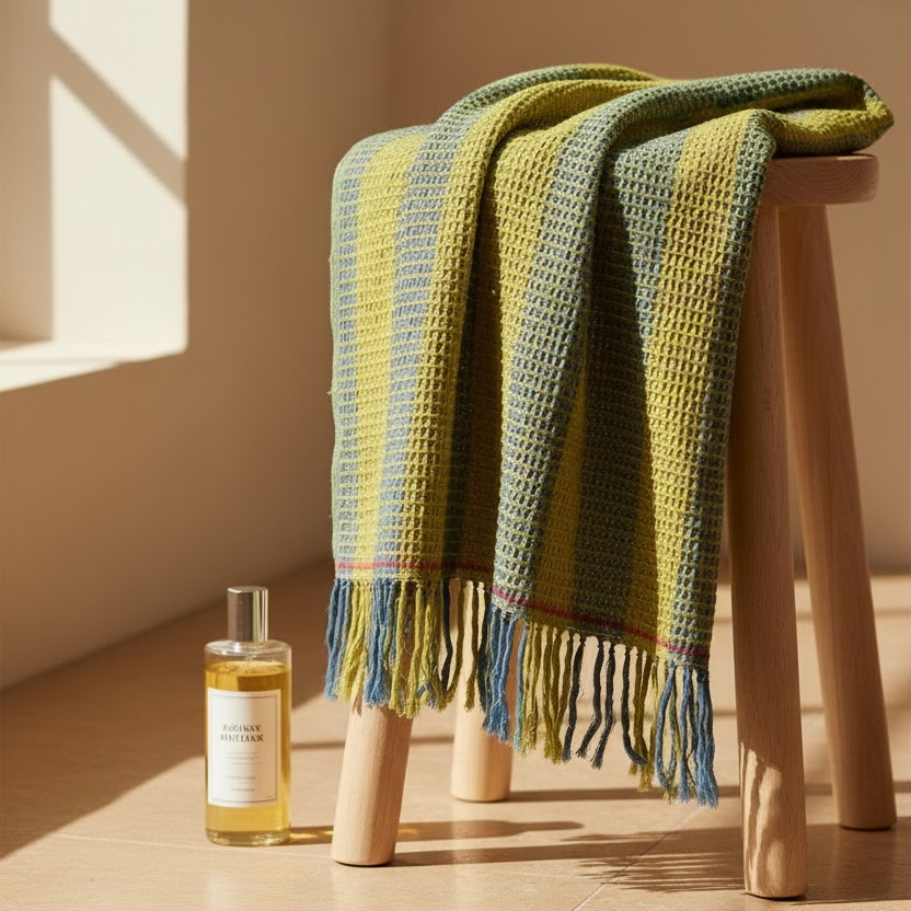 Handloom Cotton Sandcastle Shield Bath Towel 30x60 Inches