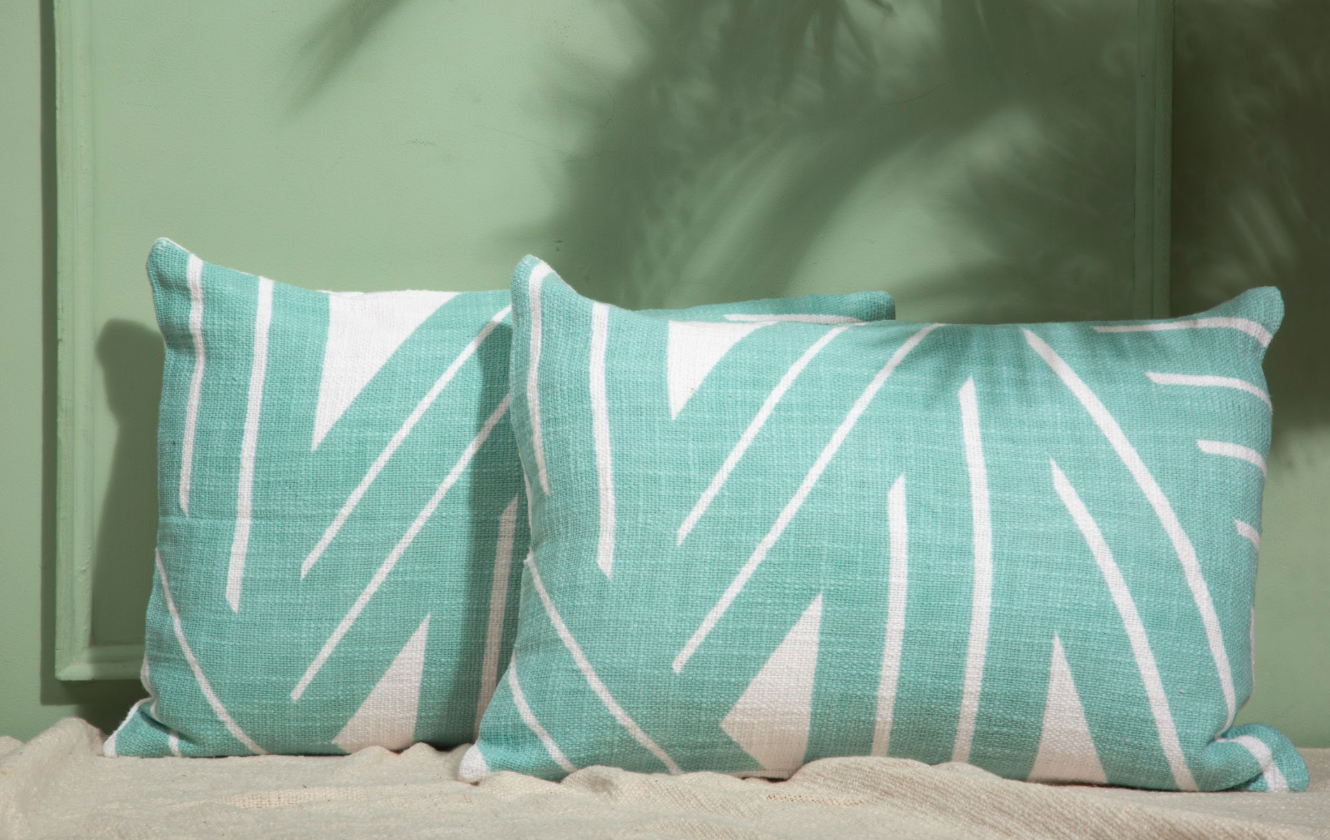 Stripe Sky Throw Pillow, Aqua  - 14x20 inch