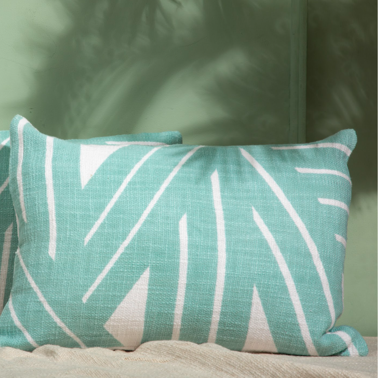 Stripe Sky Throw Pillow, Aqua - 14x20 inch