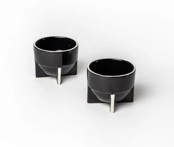 Black Pod Cappuccino Cup | Handcrafted Ceramic | Set of 2