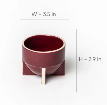 Maroon Pod Cappuccino Cup | Handcrafted Ceramic | Set of 2