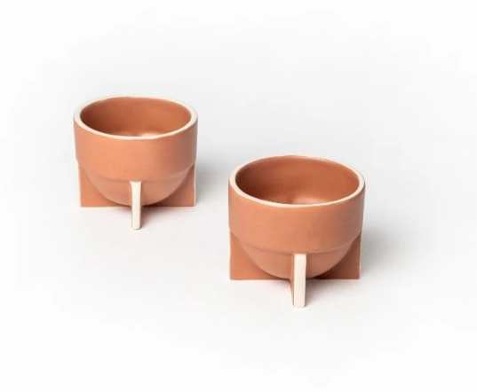 Tan Pod Cappuccino Cup | Handcrafted Ceramic | Set of 2