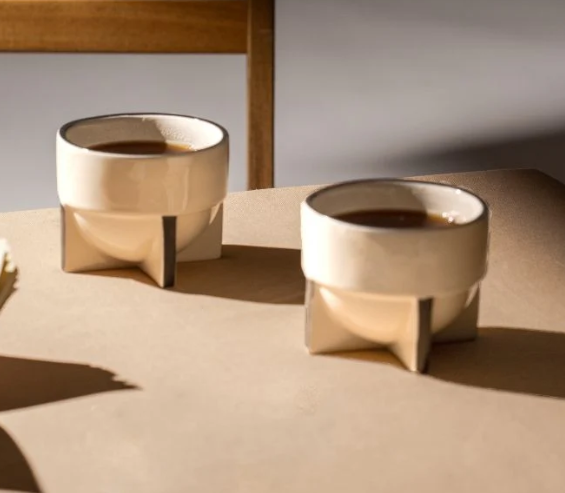 Ivory Pod Cappuccino Cup | Handcrafted Ceramic | Set of 2
