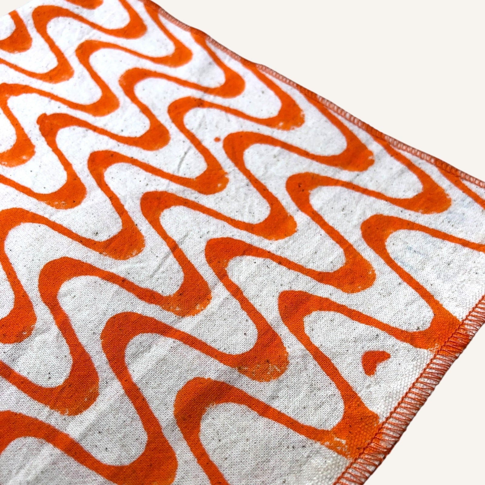 Hand Block Printed Snack Swirls Dinner Napkin 18x18 Inches (Set of 4)