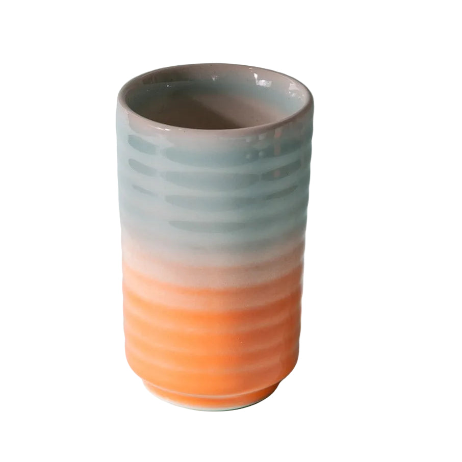 Ombre Ribbed Tumbler, Sky Blue/coral- 3x 5 Inches