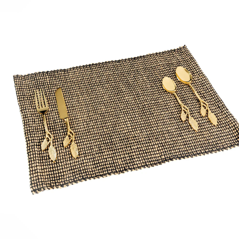 Leaf Brass Cutlery - Set of 4 , 7.5 Inches