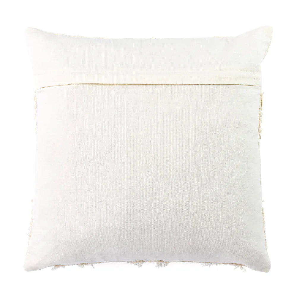 Marrakesh White Textured Cushion Cover - 16 x 16 Inches