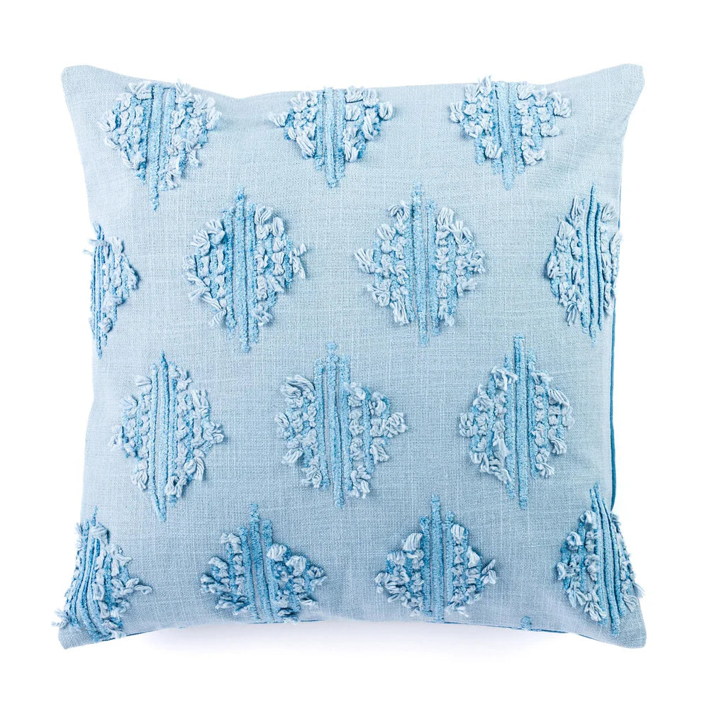 Marrakesh Blue Textured Cushion Cover - 16 x 16 Inches