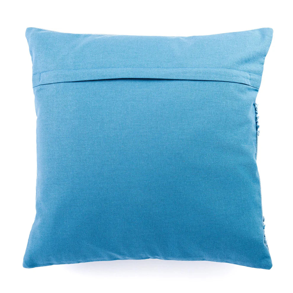 Marrakesh Blue Textured Cushion Cover - 16 x 16 Inches
