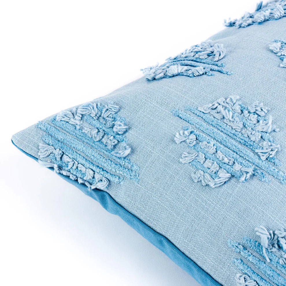 Marrakesh Blue Textured Cushion Cover - 16 x 16 Inches