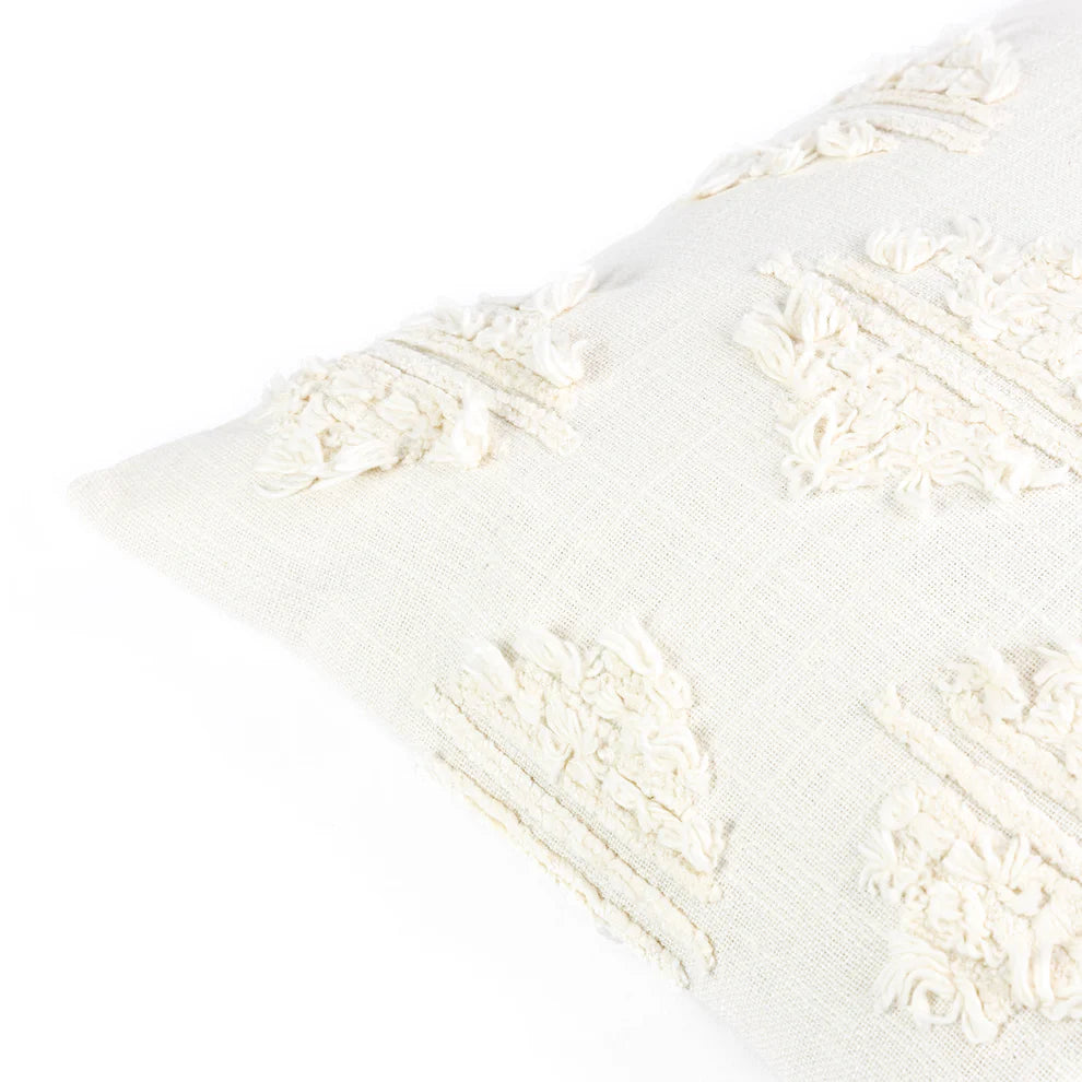Marrakesh White Textured Cushion Cover - 16 x 16 Inches