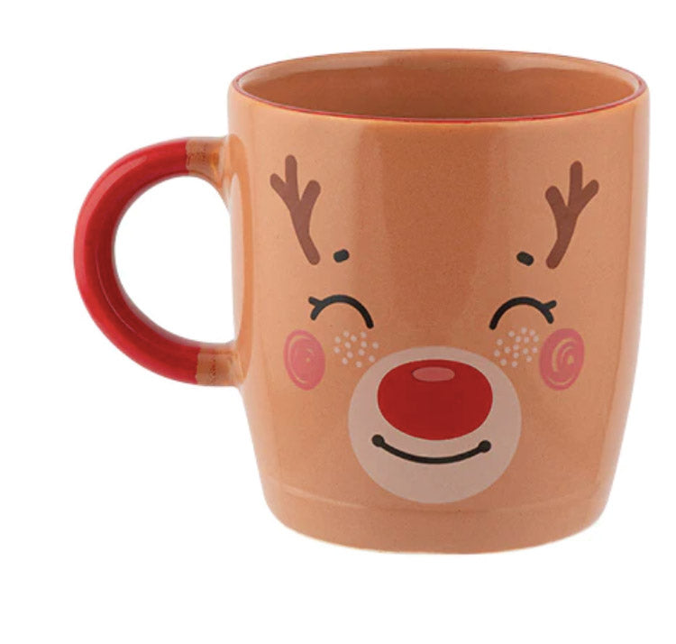 Reindeer Holiday Mug, Multi - 3.6 X 6 Inches (Set of 4)