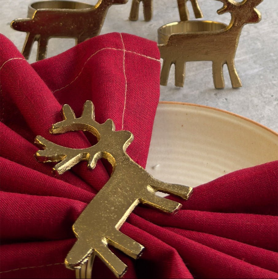 Deer Napkin Ring - Reindeer, 2.8 x 2.8 Inches