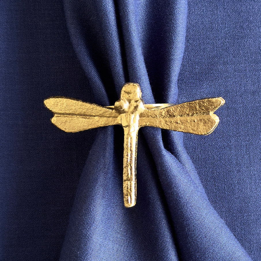 Dragonfly Metal Napkin Ring 3.5 x 2.4 Inches (Set of 4)