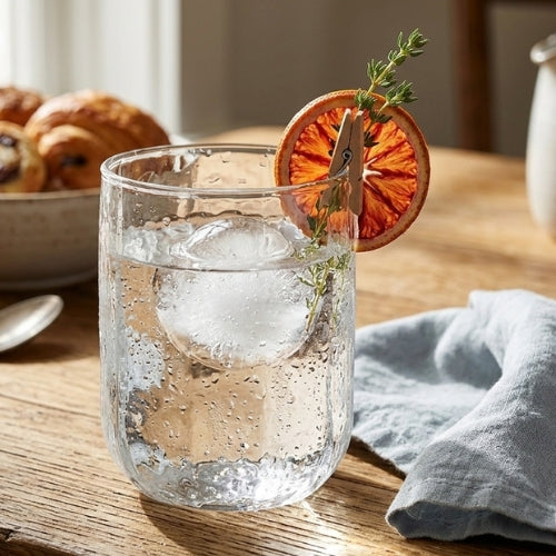 Hammered Water Glass , Natural - 4 X 3 Inches