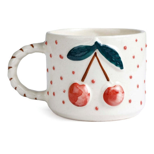 Cherry Pop Ceramic Mug - Red , 3 x 4 Inches - Set of 4