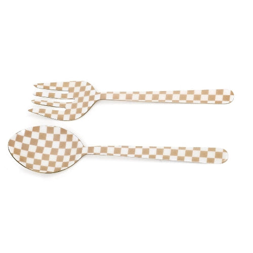 Peach Enamel Serving Spoons (Set of 2) - 11 x 2.5 Inches