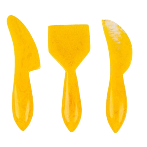 Resin Cheese Knife, Yellow (Set of 3) - 6 Inches