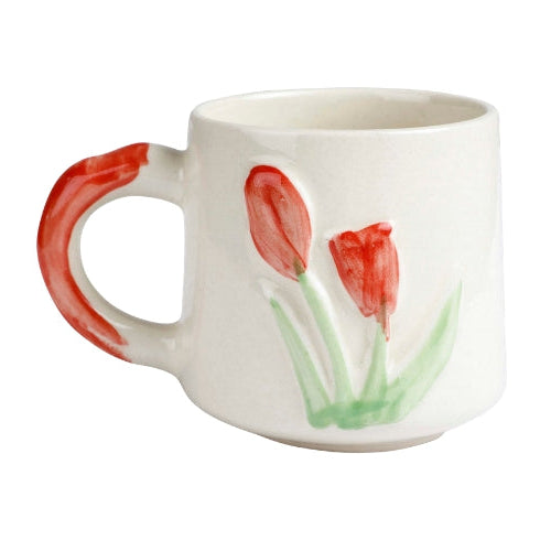 Spring Tulip Ceramic Mug - 3.8 x 3.5 Inches - Set of 4