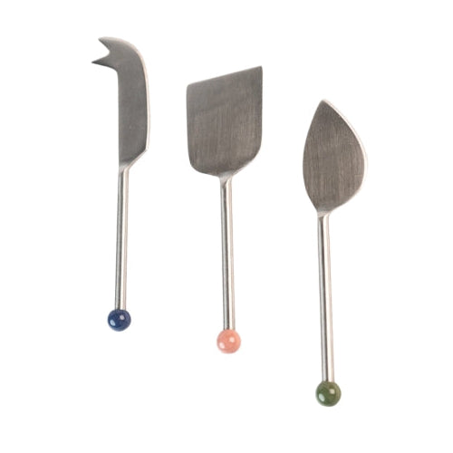 Stainless Steel Cheese Knife Set, (Set of 3)- 6.5 x 2 Inches