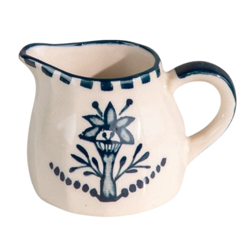 Teal Ceramic Milk Pot - 3x3x5 Inches