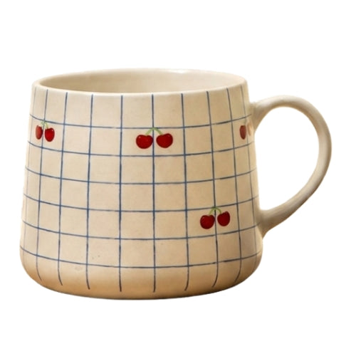 Set 4 Mugs Linvosges - Motifs Oiseaux Orange Vert Blanc - 9.5x7.5cm - Neuf