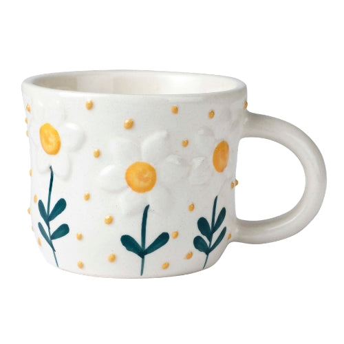 Sunshine Bloom Ceramic Mug - 3 x 4 Inches - Set of 4