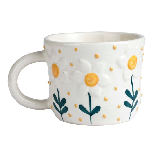 Sunshine Bloom Ceramic Mug - 3 x 4 Inches - Set of 4