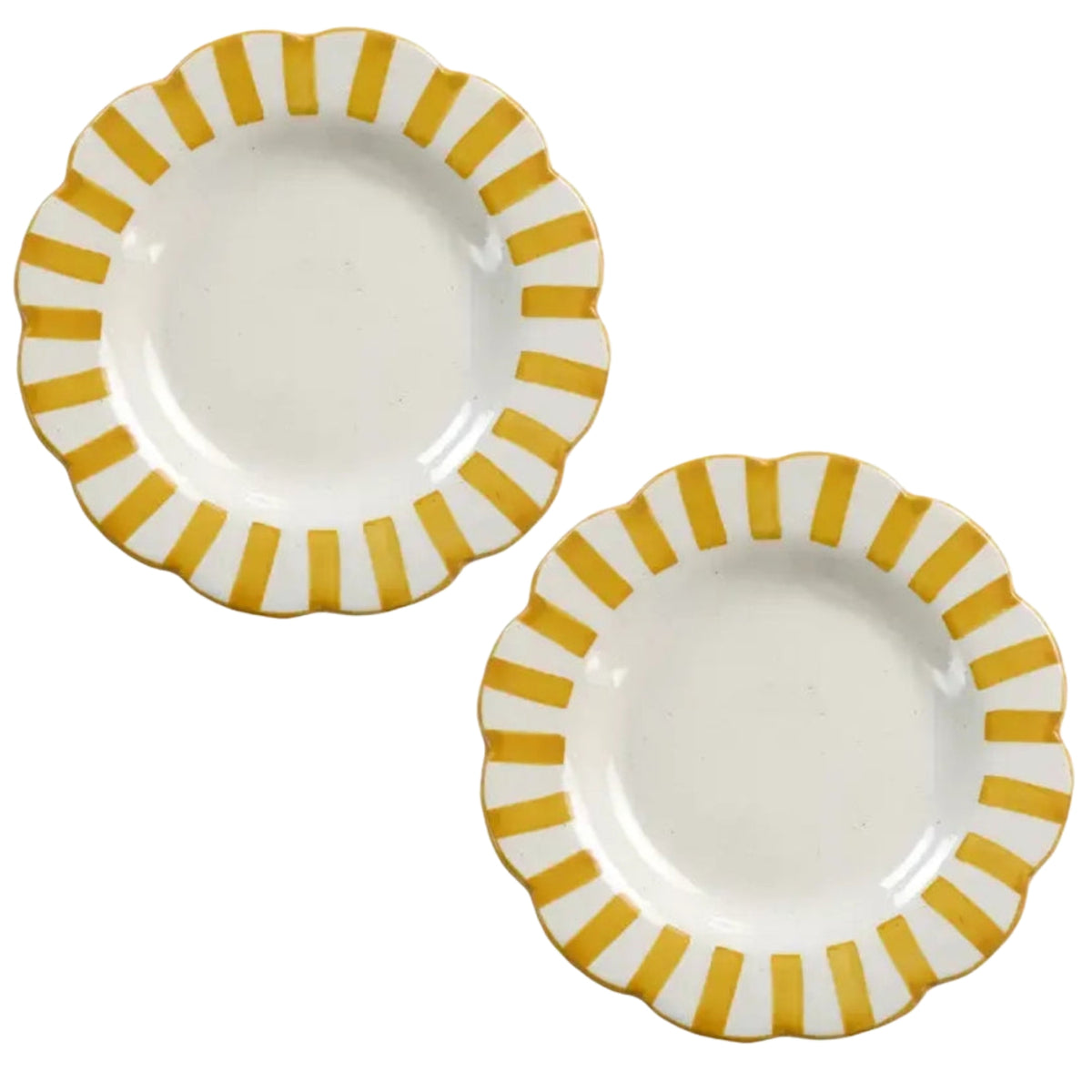 Yellow Stripe Dinner Plate | 10 in (Set of 2)