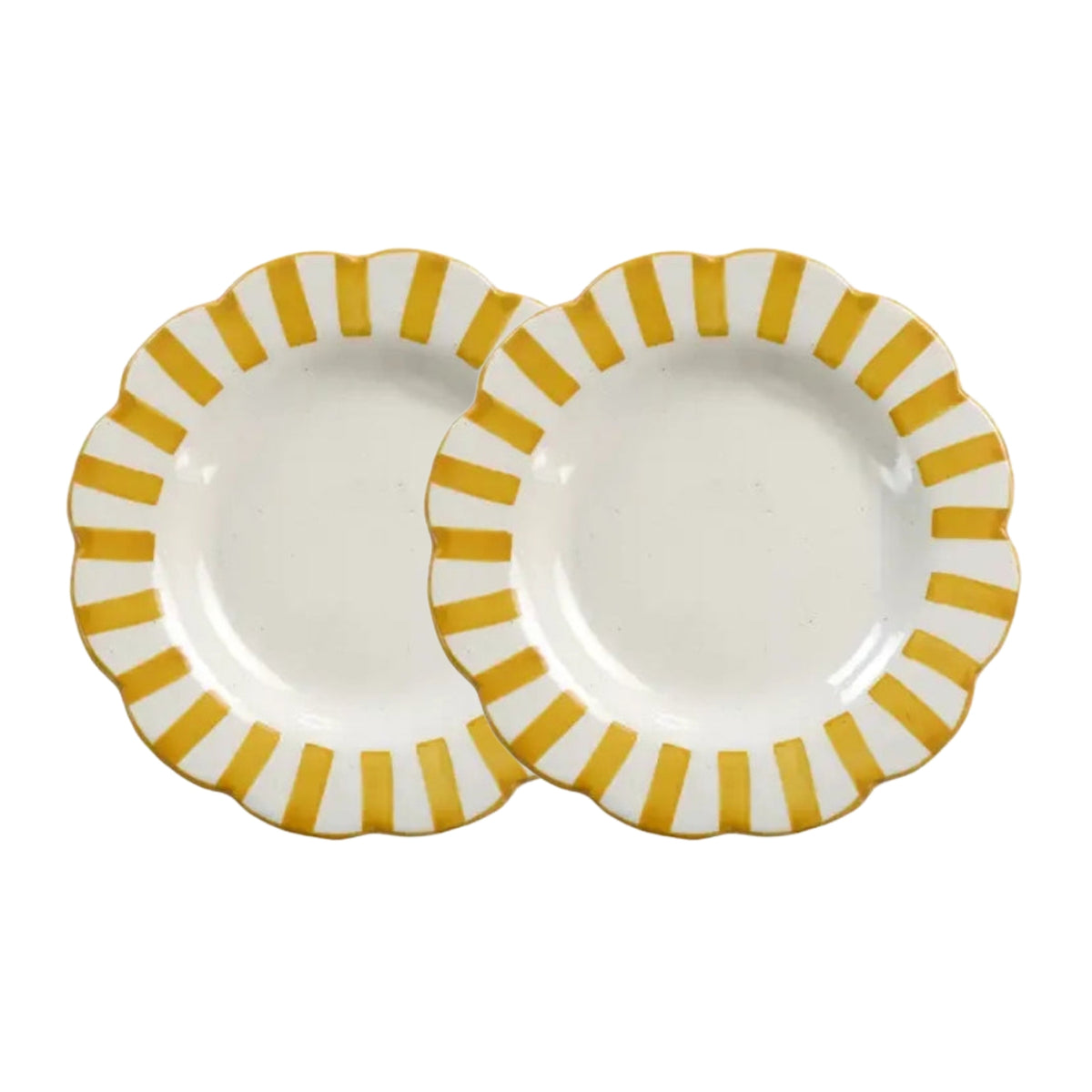 Yellow Stripe Dinner Plate | 10 in (Set of 2)