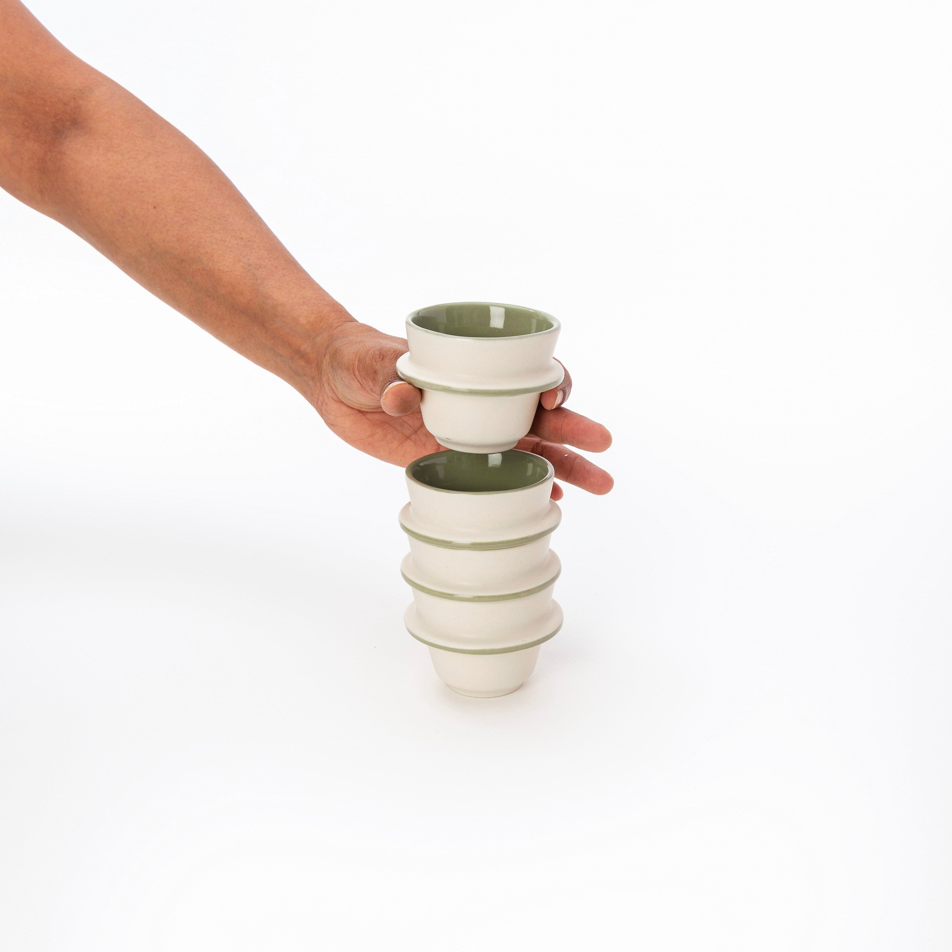 Orbit Espresso Cup, Sage Green - 90 ml (Set of 2)