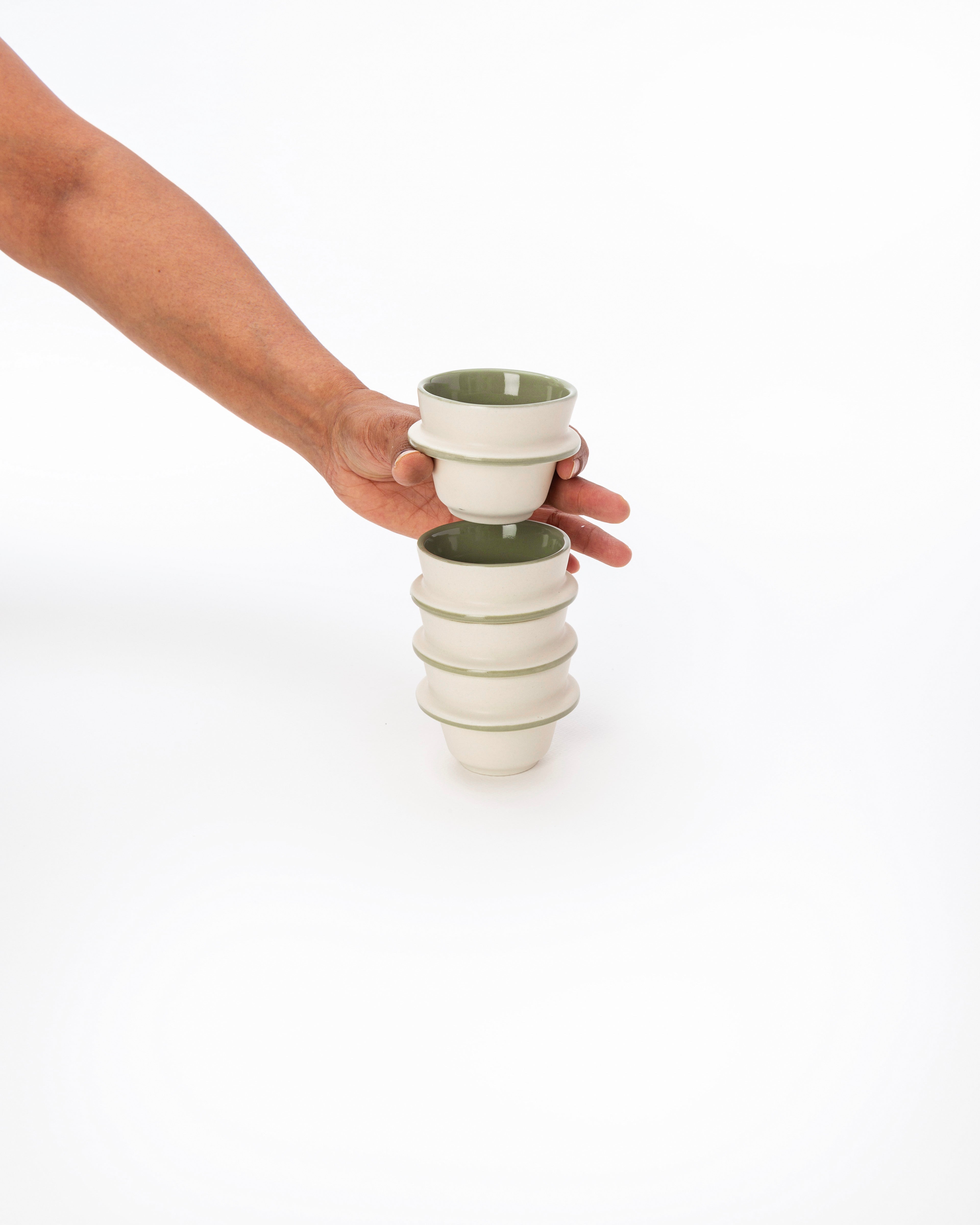Orbit Espresso Cup, Sage Green - 90 ml (Set of 2)