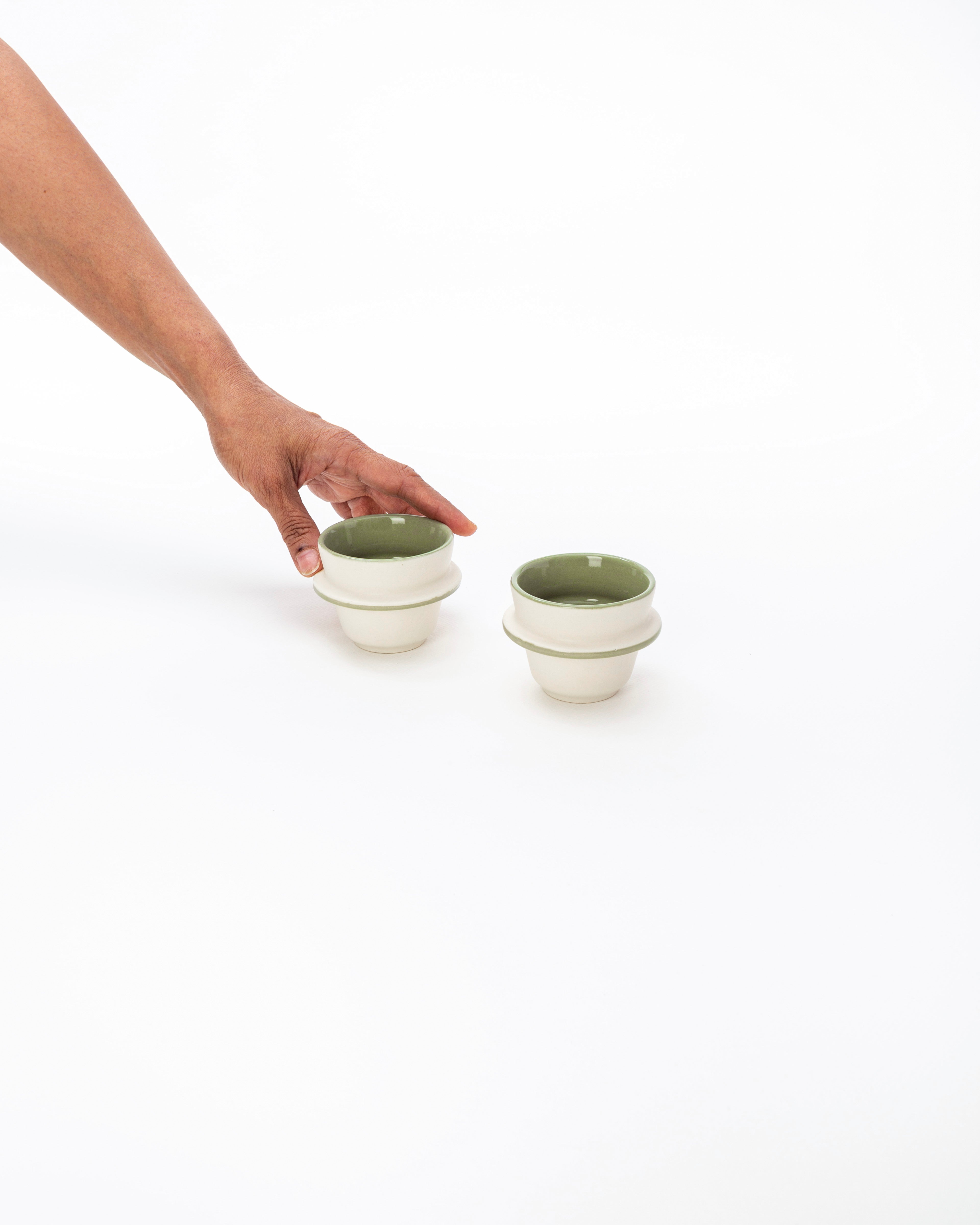 Orbit Espresso Cup, Sage Green - 90 ml (Set of 2)