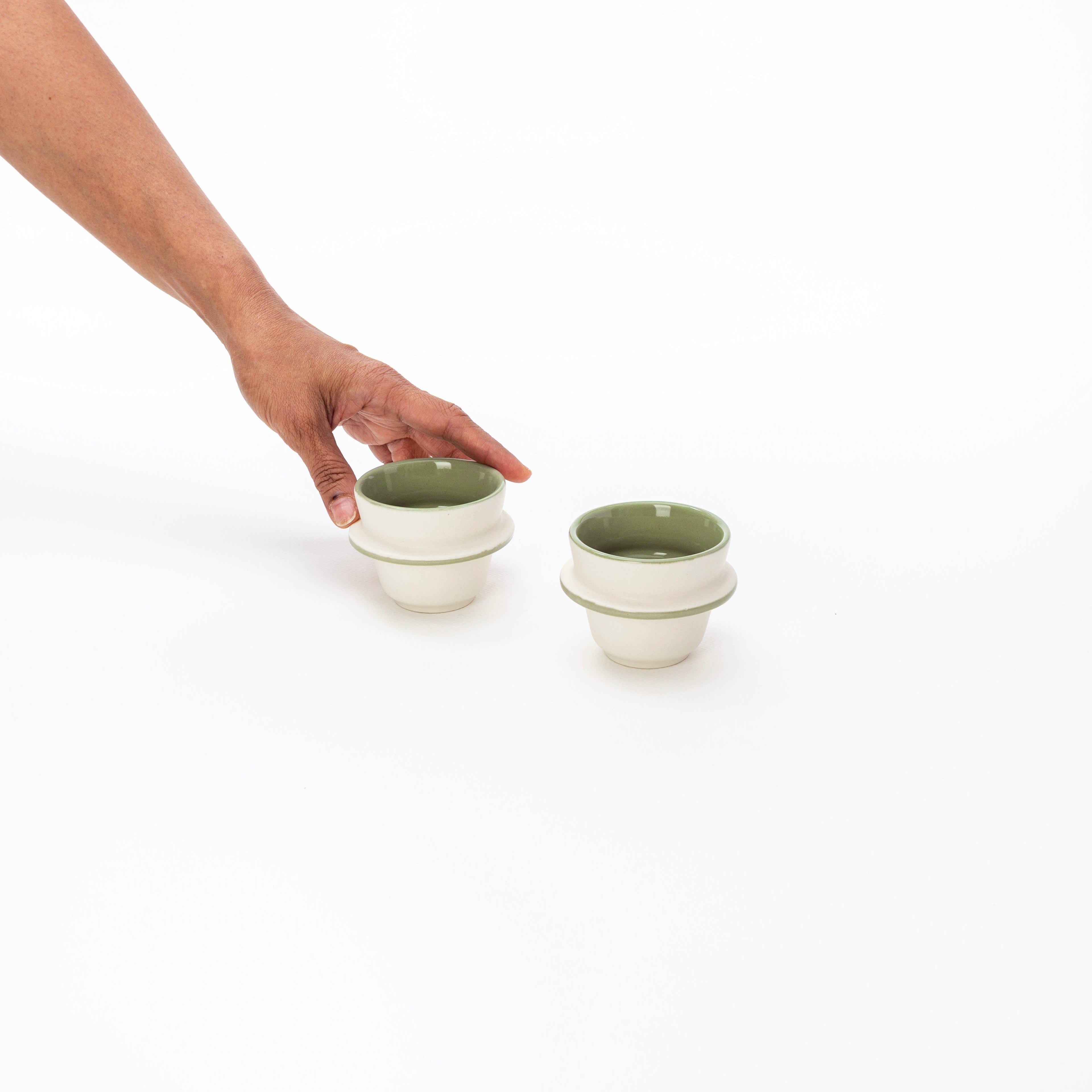 Orbit Espresso Cup, Sage Green - 90 ml (Set of 2)