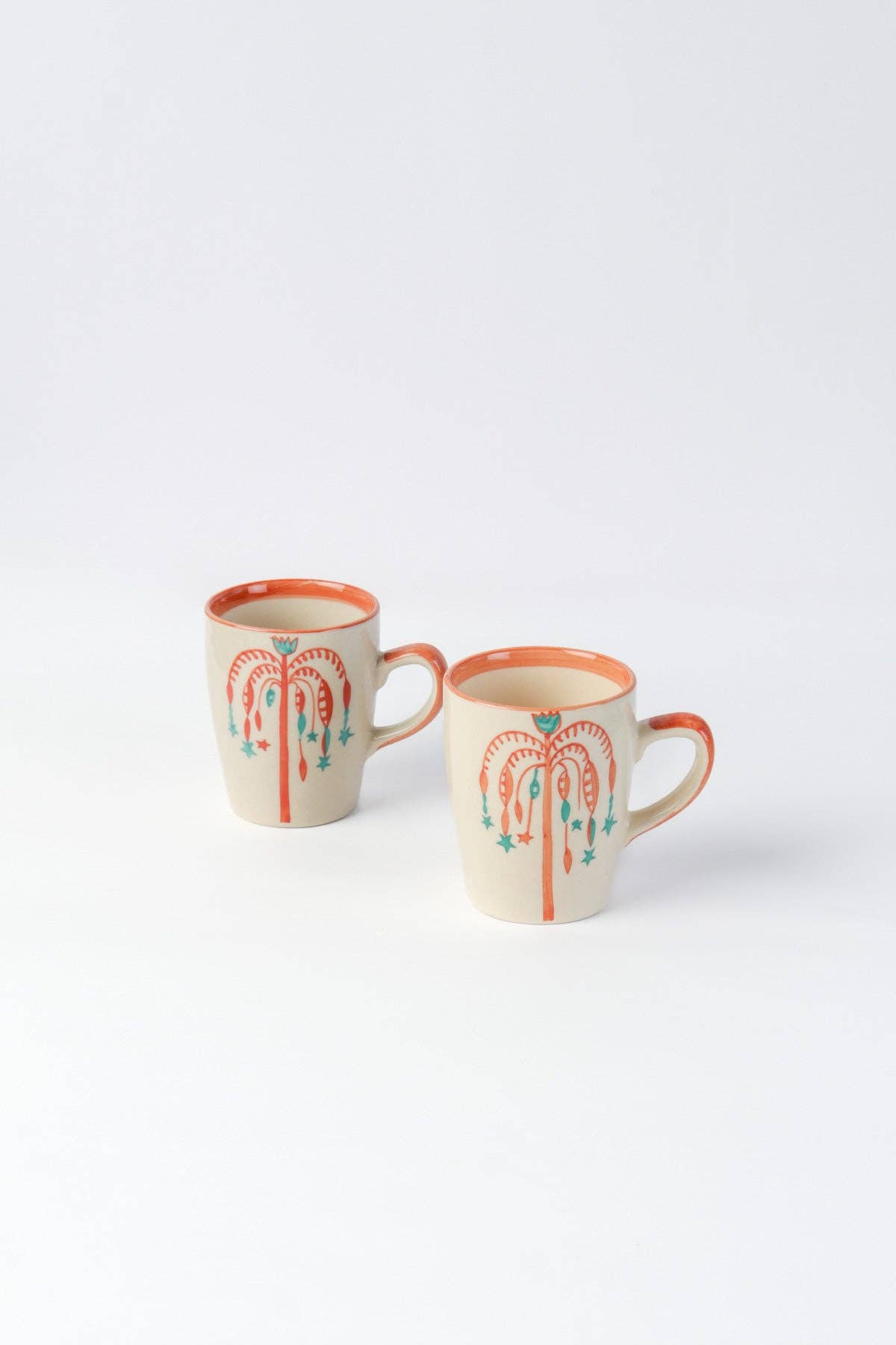 Toddy Palm Coffee Mug | Hand-Painted Stoneware | Set of 2 - Casa Amarosa