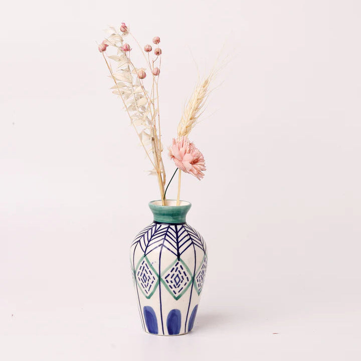 Botanical Charm Mini Vases , Set of 3 - 2.25x4 Inches